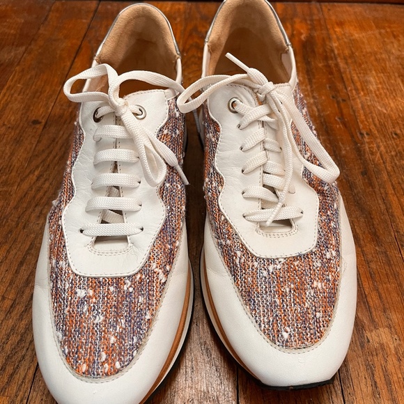 Aquatalia by Marvin K tweed shoes in a fun color combo of blue, white and purple - Picture 1 of 6